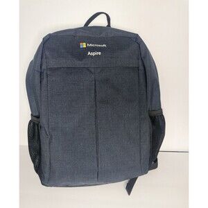Microsoft Gray Backpack Zip Closure Adjustable Strap Outer Pockets Travel